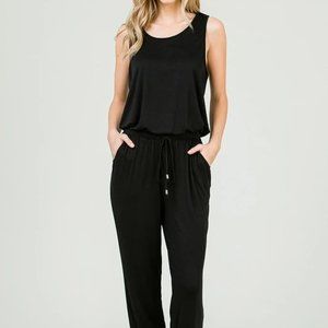 Black cotton jumpsuit